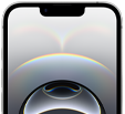 Vista de un iPhone 16e que muestra la pantalla de borde a borde, la Dynamic Island centrada en la parte superior, el diseño fino y los bordes de la pantalla en negro