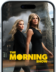 Pantalla de un iPhone Air con la serie The Morning Show de Apple TV+. 