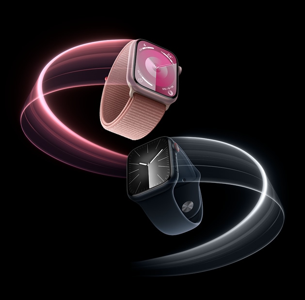 El Apple Watch Series 9 gira sobre sí mismo.
