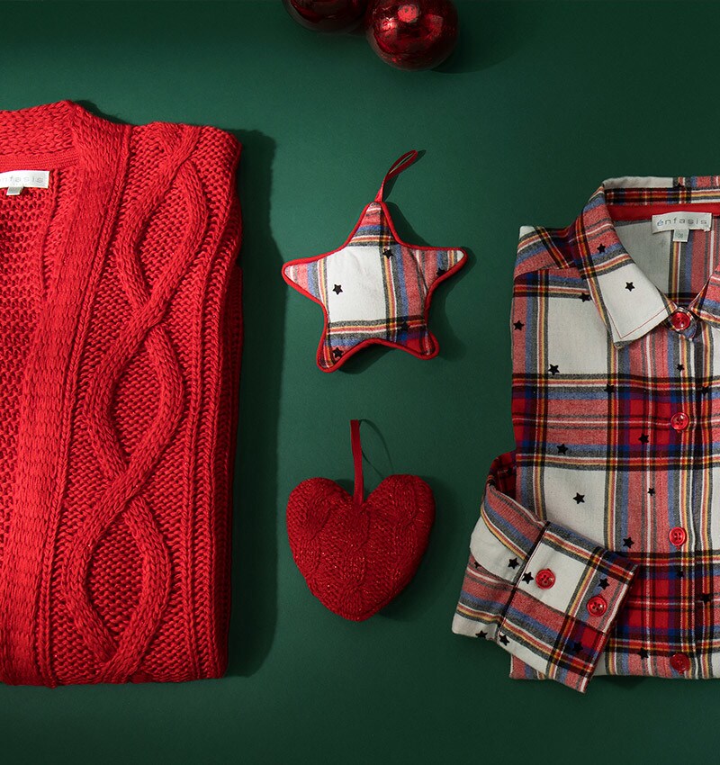 Tartán y rojos navideños